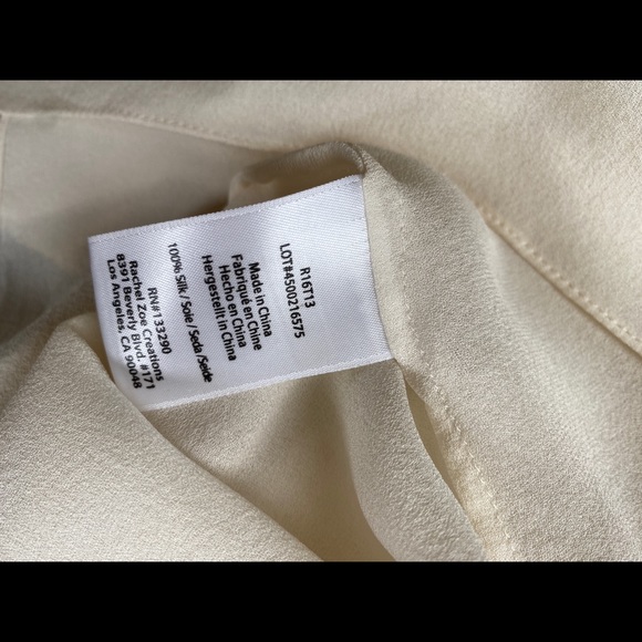 RACHEL ZOE Cream Ruffled Cut Out Blouse - Picture 8 of 14